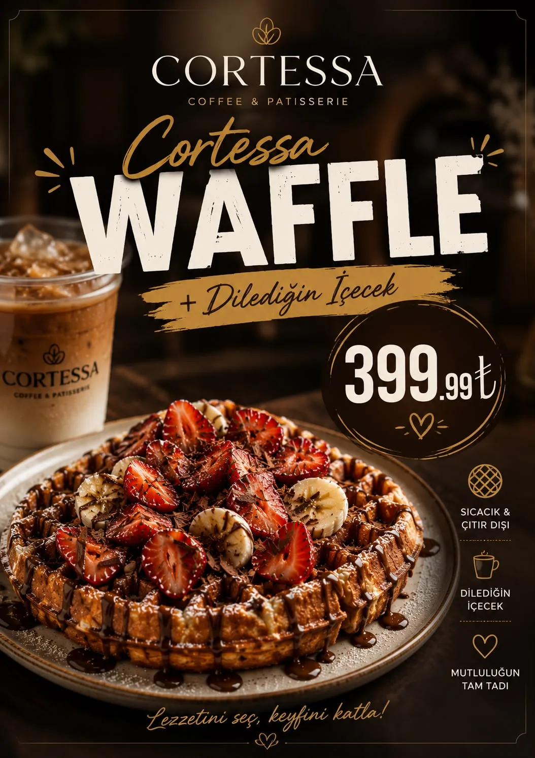 Cortessa Coffe Waffle İçecek