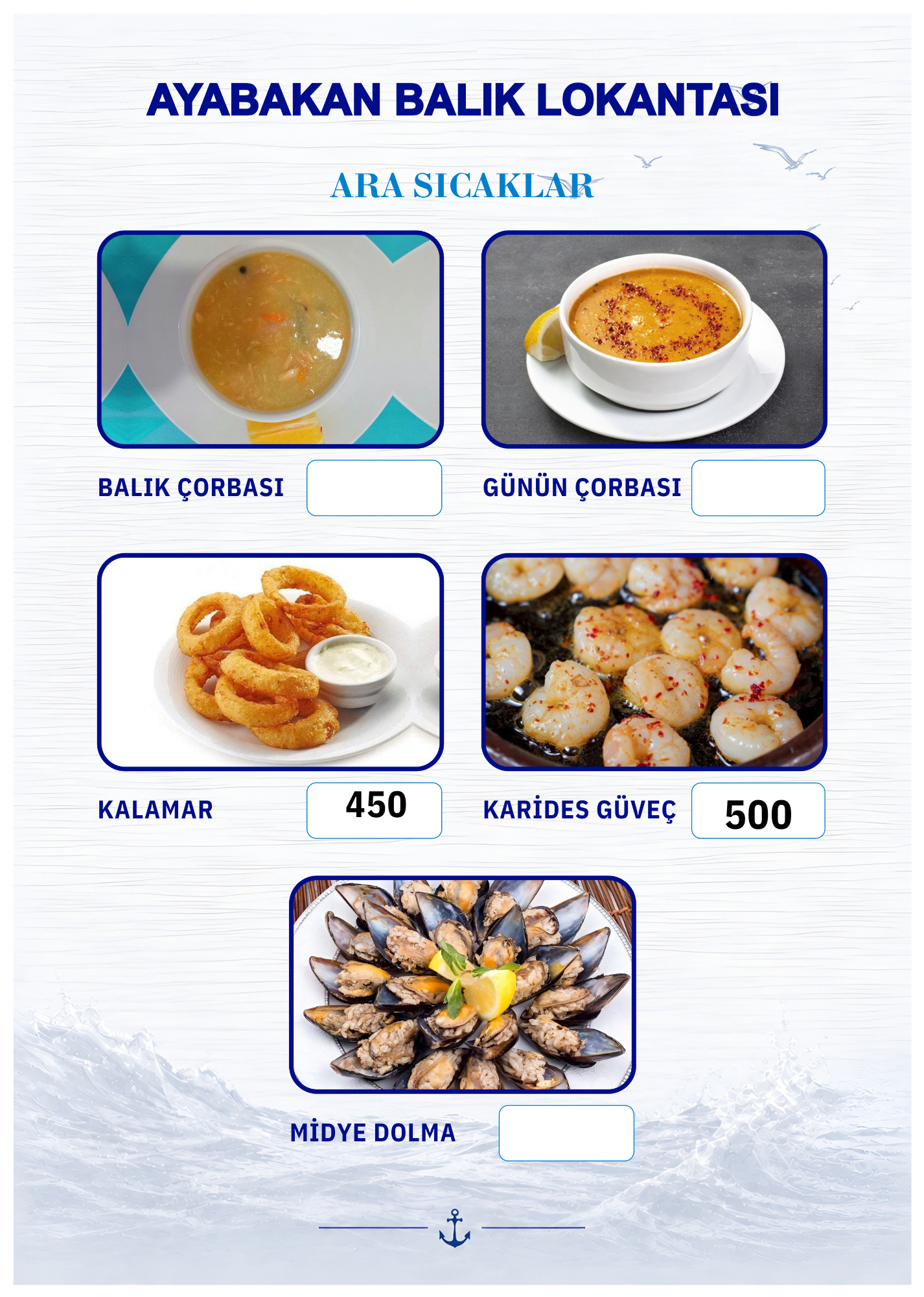 ayabakan balıkçılık Menü Görseli 3